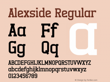 Alexside Version 1.00;March 9, 2021;FontCreator 13.0.0.2683 64-bit Font Sample