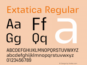 Extatica-Regular Version 1.000; ttfautohint (v0.97) -l 8 -r 50 -G 200 -x 14 -f dflt -w G图片样张