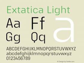 Extatica-Light Version 1.000; ttfautohint (v0.97) -l 8 -r 50 -G 200 -x 14 -f dflt -w G图片样张