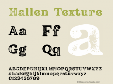 Hallen-Texture 1.000 Font Sample