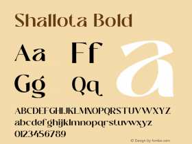Shallota Bold Version 1.000;hotconv 1.0.109;makeotfexe 2.5.65596图片样张