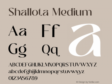 Shallota Medium Version 1.000;hotconv 1.0.109;makeotfexe 2.5.65596 Font Sample