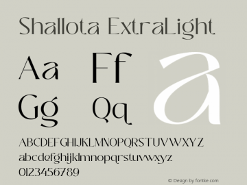 Shallota ExtraLight Version 1.000;hotconv 1.0.109;makeotfexe 2.5.65596图片样张