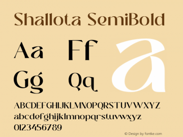 Shallota SemiBold Version 1.000;hotconv 1.0.109;makeotfexe 2.5.65596图片样张