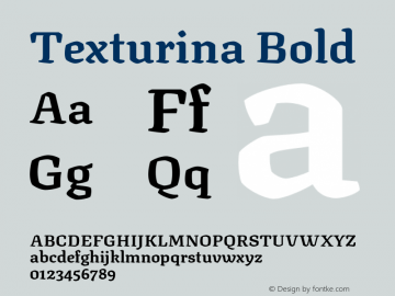 Texturina Bold Version 1.003 Font Sample