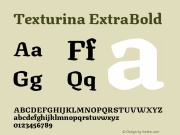 Texturina ExtraBold Version 1.003 Font Sample