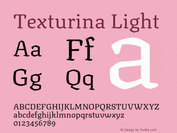 Texturina Light Version 1.003 Font Sample