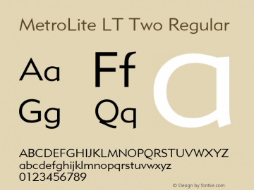 MetroLite LT Two Regular Version 6.03;com.myfonts.easy.linotype.metro-2.metrolite-two.wfkit2.version.3KVX图片样张
