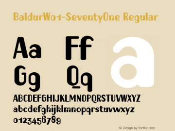 Baldur W01 Seventy One Version 1.1 Font Sample