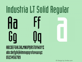 Industria LT Solid Regular Version 6.1; 2002 Font Sample