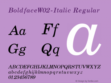 BoldfaceW02-Italic字体,Boldface W02 Italic