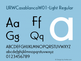 URW Casablanca W01 Light Version 1.00图片样张