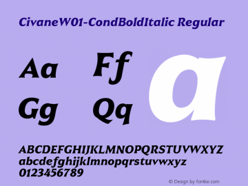 Civane W01 Cond Bold Italic Version 1.00图片样张