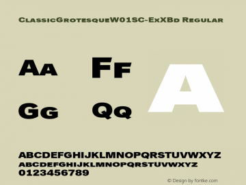 Classic Grotesque W01SC Ex XBd Version 1.00 Font Sample