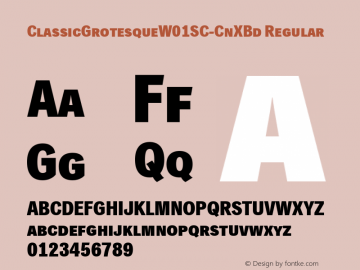 Classic Grotesque W01SC Cn XBd Version 1.00 Font Sample