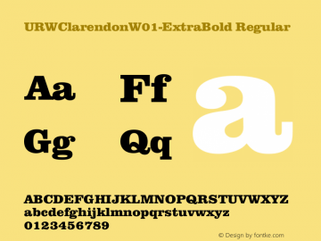 URW Clarendon W01 Extra Bold Version 1.00 Font Sample