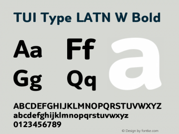 TUI Type LATN W Bold Version 2.000 Font Sample