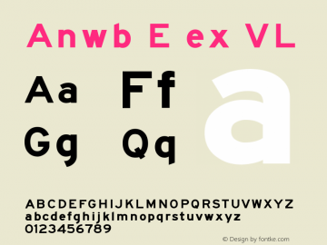 AnwbE-exVL Version 1.001 Font Sample