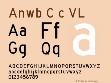 AnwbC-cVL Version 1.001 Font Sample