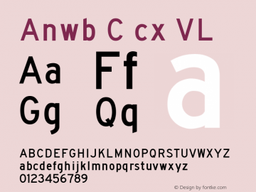 AnwbC-cxVL Version 1.001 Font Sample