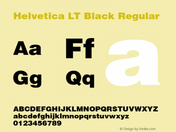 Helvetica LT Black Regular Version 6.1; 2002图片样张