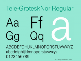 Tele-GroteskNor Version 2.20 Font Sample