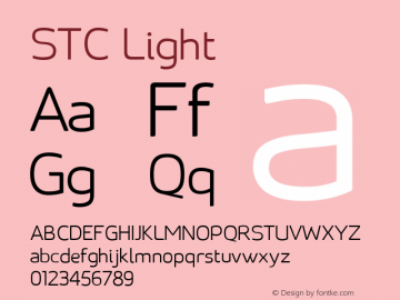 STC-Light Version 2.100 Font Sample