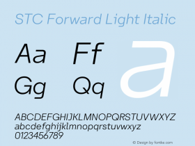 STC Forward Light Italic Version 1.000图片样张
