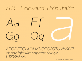 STC Forward Thin Italic Version 1.000图片样张