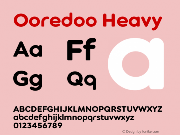 Ooredoo Heavy Version 1.000;PS 001.000;hotconv 1.0.88;makeotf.lib2.5.64775 Font Sample