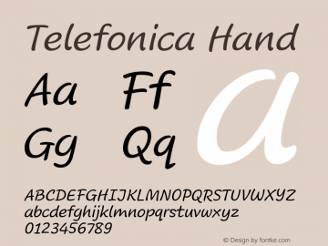 Telefonica Hand Version 1.000; ttfautohint (v1.3) Font Sample