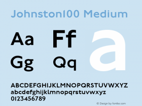 Johnston100 Medium Version 1.00 Font Sample