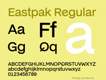 Eastpak Regular Version 1.000 Font Sample