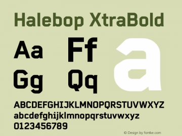 Halebop XtraBold Version 1.700 Font Sample