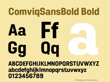 ComviqSansBold Bold Version 1.001;PS 001.001;hotconv 1.0.70;makeotf.lib2.5.58329 Font Sample