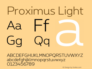 Proximus Light Version 1.000;PS 001.000;hotconv 1.0.70;makeotf.lib2.5.58329图片样张