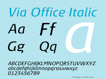 Via Office Italic Version 1.700;PS 001.000;Core 1.0.38图片样张