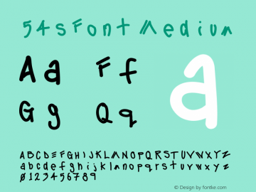 54sFont Medium Version 001.000 Font Sample