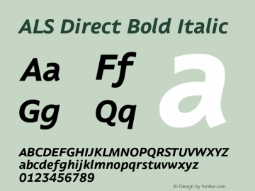 ALSDirect-BoldItalic Version 1.000图片样张