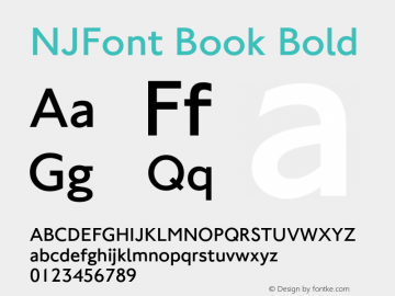 NJFont Book Bold Version 1.11 Font Sample
