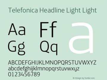 Telefonica Headline Light Version 1.000 Font Sample