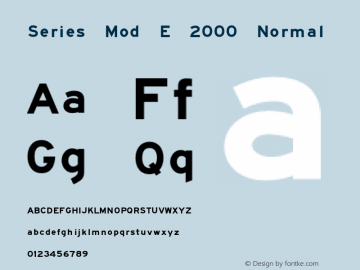 Series Mod E 2000 Normal Version 001.000 Font Sample