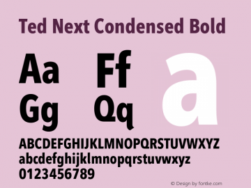 Ted Next Condensed Bold Version 1.00 Font Sample