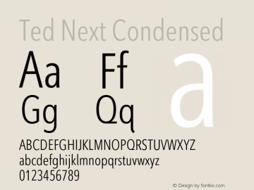 Ted Next Condensed Version 1.000 Font Sample
