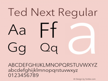 Ted Next Version 1.01 Font Sample