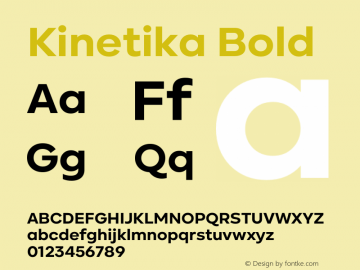 Kinetika Bold Version 1.001 | wf-rip DC20200710 Font Sample