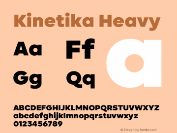 Kinetika Heavy Version 1.001 | wf-rip DC20200710 Font Sample