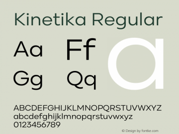 Kinetika Regular Version 1.001 | wf-rip DC20200710 Font Sample