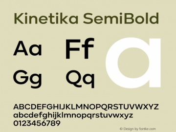 Kinetika SemiBold Version 1.001 | wf-rip DC20200710 Font Sample