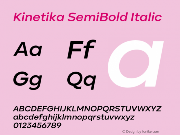 Kinetika SemiBold Italic Version 1.001 | wf-rip DC20200710 Font Sample